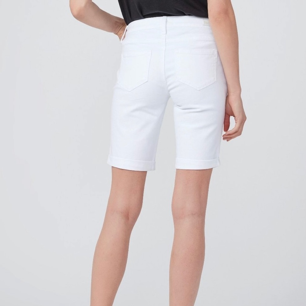PAIGE Jax Bermuda white Shorts Rolled Cuff or Raw Hem Size 28 - Picture 4 of 12